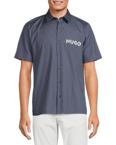 HUGO Ebor Logo Shirt - Blue