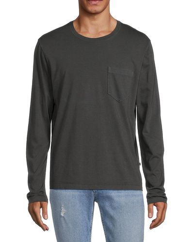 Billy Reid Long Sleeve Pima Cotton T Shirt - Gray