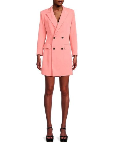 AREA STARS Jax Peak Lapel Blazer Mini Dress - Pink
