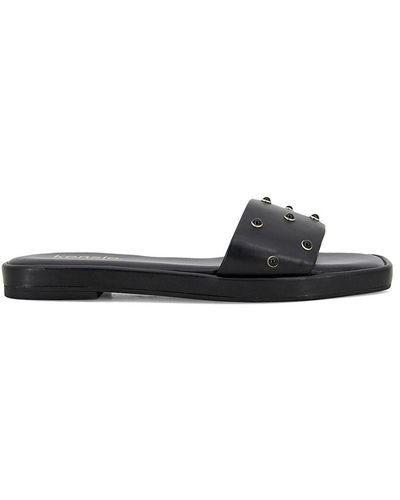 Kensie Valery B Studded Flat Sandals - Black