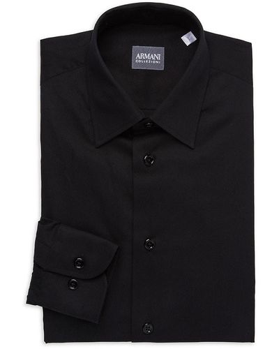 Armani Solid Dress Shirt - Black
