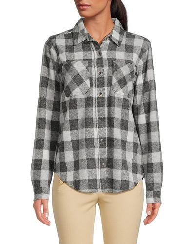 Beach Lunch Lounge 'Sally Button Front Shirt - Gray