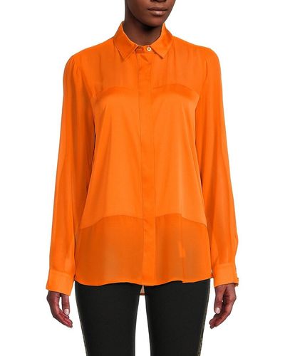 Karl Lagerfeld Semi Sheer Shirt - Orange