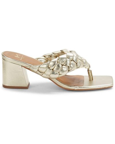 Marc Fisher Woven Leather Stiletto Sandals - White