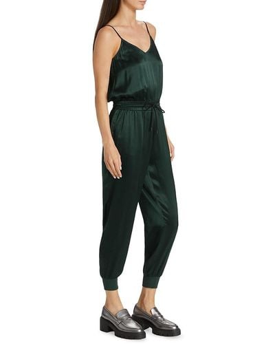 ATM Silk Charmeuse Sleeveless Jumpsuit - Green