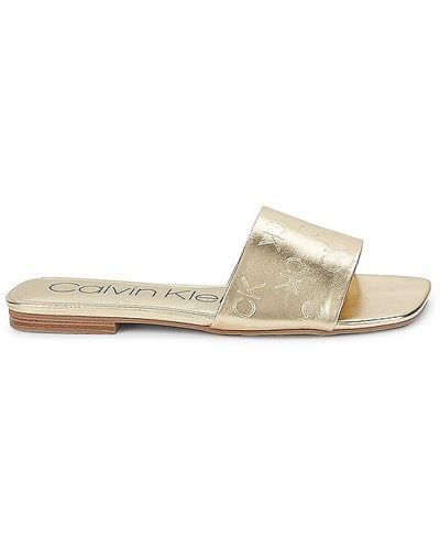 Calvin Klein Monogram Sandals - Metallic