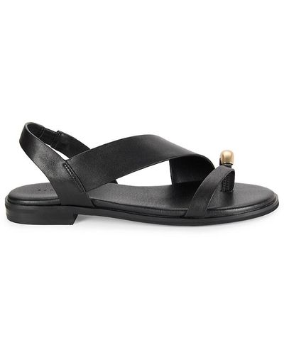 Sanctuary Toe Ring Slingback Flat Sandals - Black