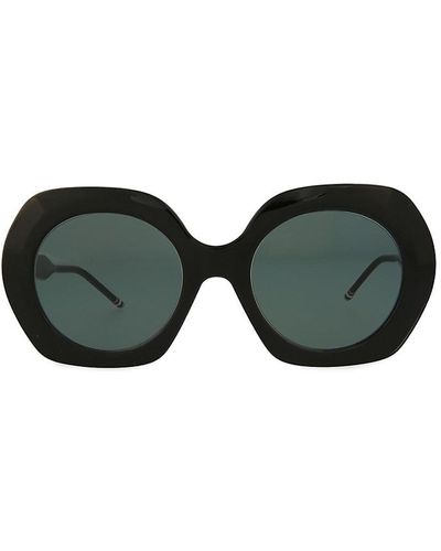Thom Browne 52mm Geometric Round Sunglasses - Green