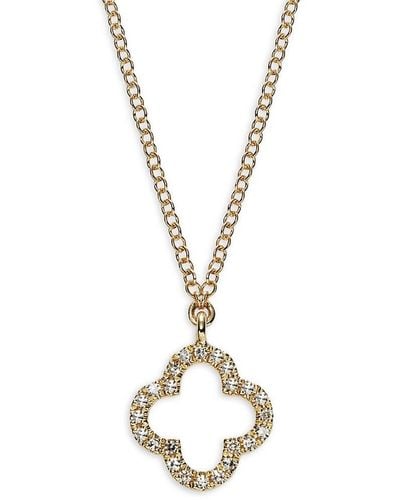 Saks Fifth Avenue 14K & Diamond Clover Pendant Necklace - Metallic