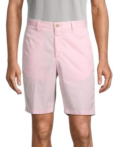 Saks Fifth Avenue Slim Fit Cotton Blend Chino Shorts - Pink