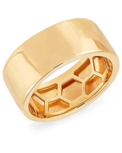 Saks Fifth Avenue 14k Yellow Gold Wide Band Ring - White