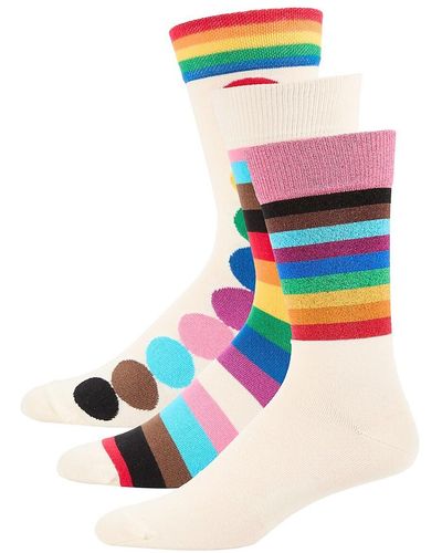 Happy Socks 3-Pack Pride Assorted Crew Socks Gift Set - Multicolor