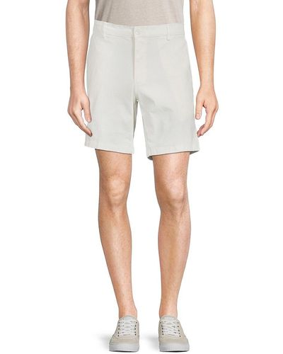 Saks Fifth Avenue Flat Front Chino Shorts - Gray