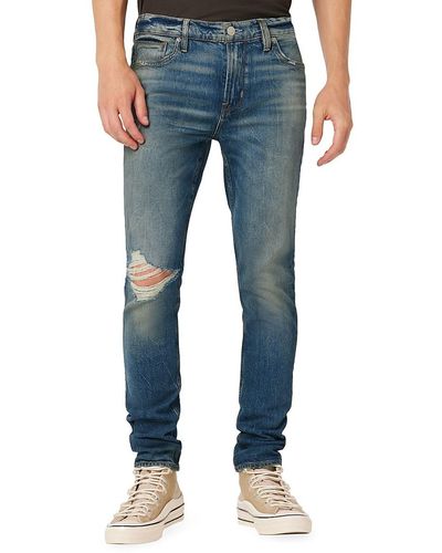 Hudson Jeans Distressed Slim Fit Jeans - Blue