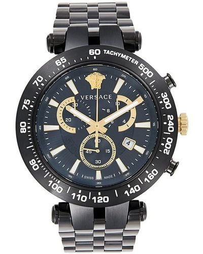Versace 46mm Bold Stainless Steel Chronograph Bracelet Watch - Grey