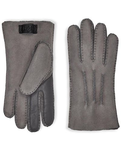 UGG Contrast Sheepskin Touch Tech Gloves - Grey