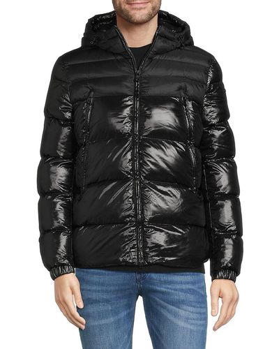 Geox Sile Hooded Puffer Jacket - Black