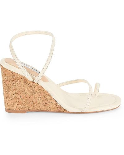 Saks Fifth Avenue Mave Leather Wedge Sandals - Natural