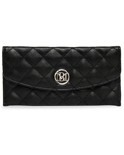 Badgley Mischka Quilted Faux Leather Long Wallet - Black