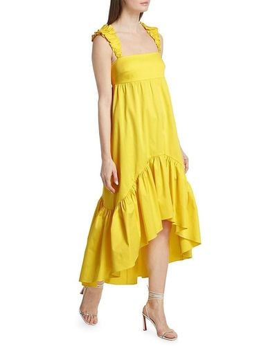 Alexis Natalia Ruffled High Low Maxi Dress - Yellow