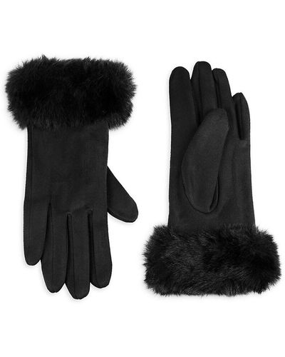 Surell Faux Fur Gloves - Black