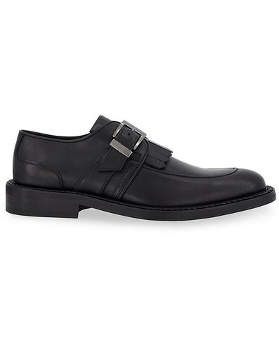 Karl Lagerfeld Label Kilted Monk Strap Shoes - Black