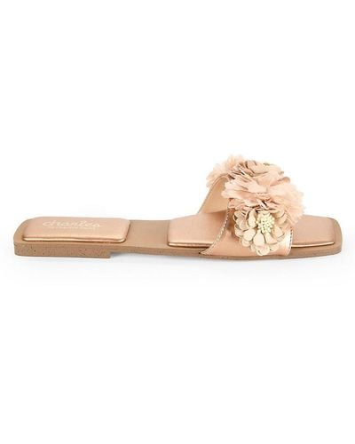 Charles David Orderly Flower Flat Sandals - White