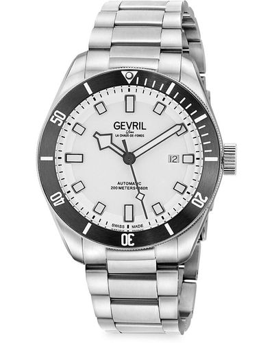Gevril Yorkville 43mm Stainless Steel Bracelet Watch - Gray