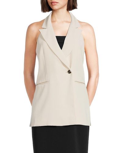 French Connection Harrie Peak Collar Vest - White