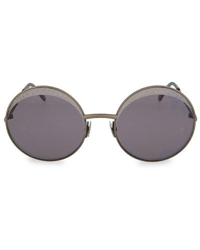 Bottega Veneta 60mm Round Sunglasses - Metallic