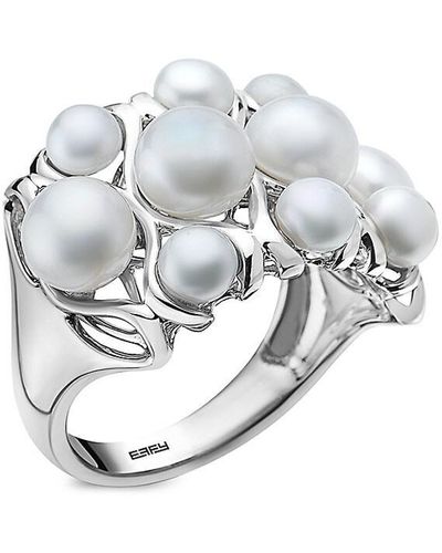 Effy Sterling Silver & 4-6mm Freshwater Pearl Ring - Gray