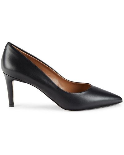 Bruno Magli Stella Pointed Toe Leather Court Shoes - Black