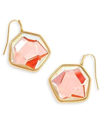 Kendra Scott Vanessa 14k Goldplated & Glass Drop Earrings - Pink