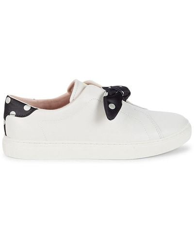 Kate Spade East End Print-bow Low-cut Sneakers - White