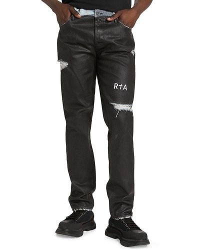 RTA Bryant Skinny Coated Jeans - Black