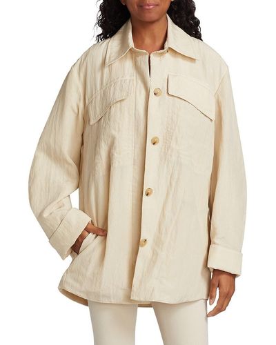Vince Textured Padded Shirt Jacket - Natural