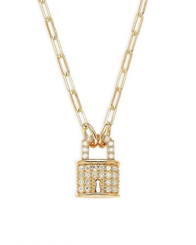 Effy ENY 14k Goldplated Sterling Sliver & 0.14 Tcw Diamond Pendant Necklace - Metallic