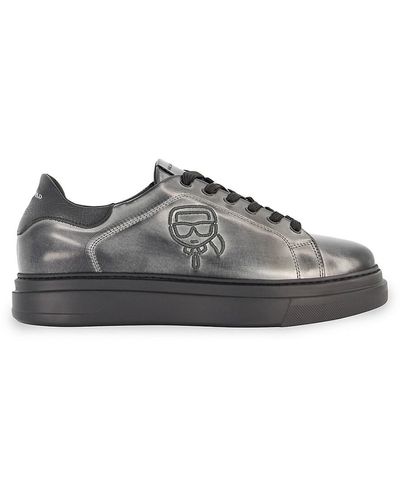Karl Lagerfeld White Label Logo Leather Sneakers - Brown