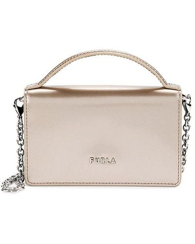 Furla Leather Wallet On Chain - White
