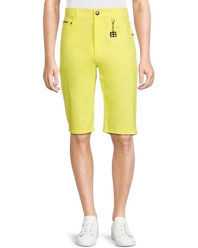 Elie Balleh Twill Flat Front Shorts - Yellow