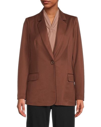 Adrianna Papell Single Breasted Blazer - Brown