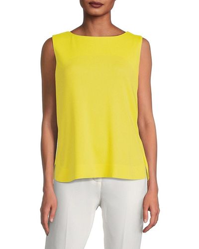 Donna Karan Bateau Sleeveless Top - Yellow