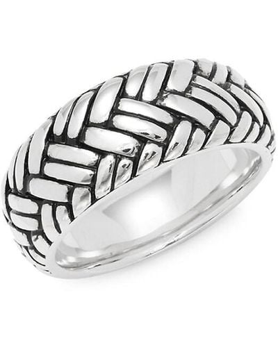 Effy Sterling Silver Weave Band Ring/size 10 - Metallic