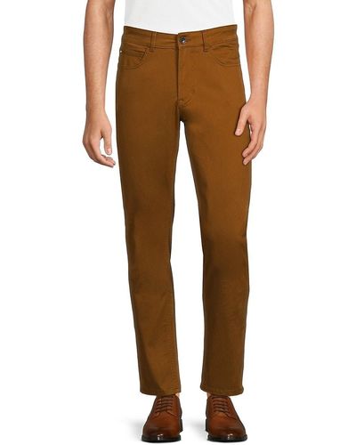 Ben Sherman High Rise Solid Slim Fit Jeans - Brown