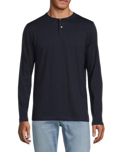 Theory Gaskell Long Sleeve Henley - Blue