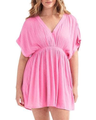 Hermoza Catherine Cinched Dolman Cover Up - Pink