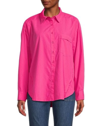 Vintage Havana 'Solid Cotton Shirt - Pink