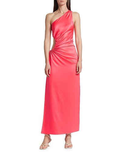 Line & Dot Della One Shoulder Cutout Gown - Pink