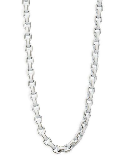 Tateossian Urushi Sterling Silver Link Chain Necklace - White