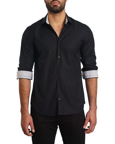 Jared Lang 'Trim Fit Pima Cotton Shirt - Black